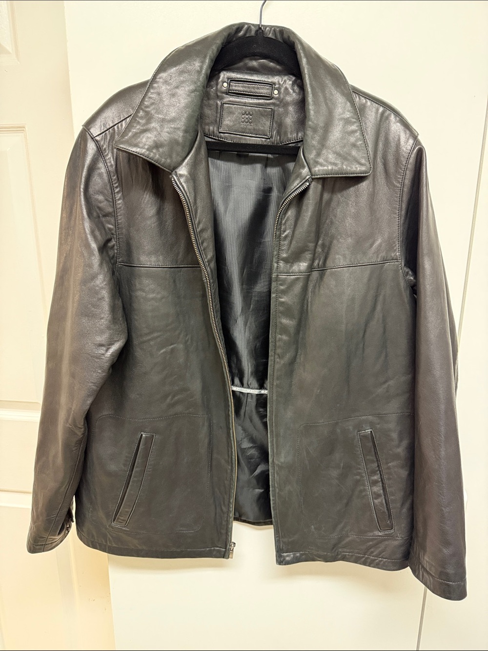 Apt. 9 Men's Black Leather Zip Jacket